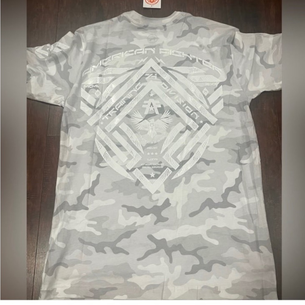 American Fighter White and Gray Camo Tee